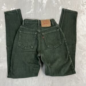 VTG Levis 512 Jeans Womens 3 Green Slim Fit Tapereg Leg USA Cotton High Rise